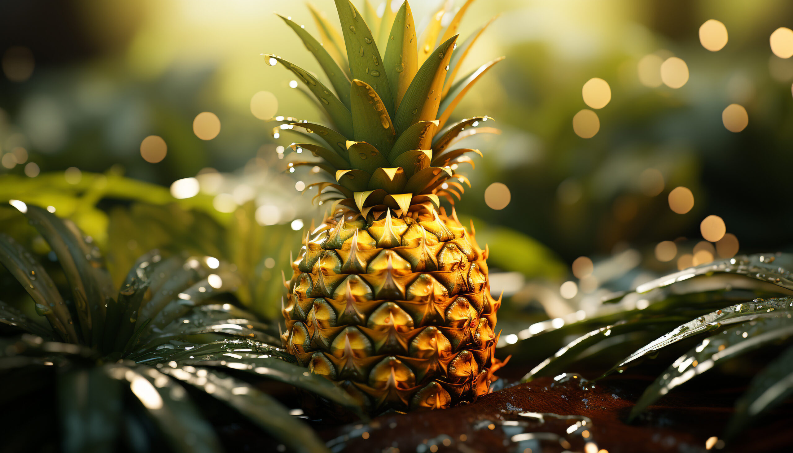 Freshness and sweetness in nature tropical fruit, a vibrant pineapple generated by AI Freshness and sweetness in nature tropical fruit, a vibrant pineapple generated by artificial intellingence